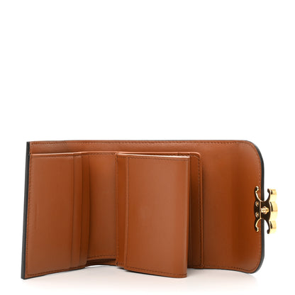 Celine Shiny Smooth Lambskin Small Triomphe Wallet Tan 5 of 8