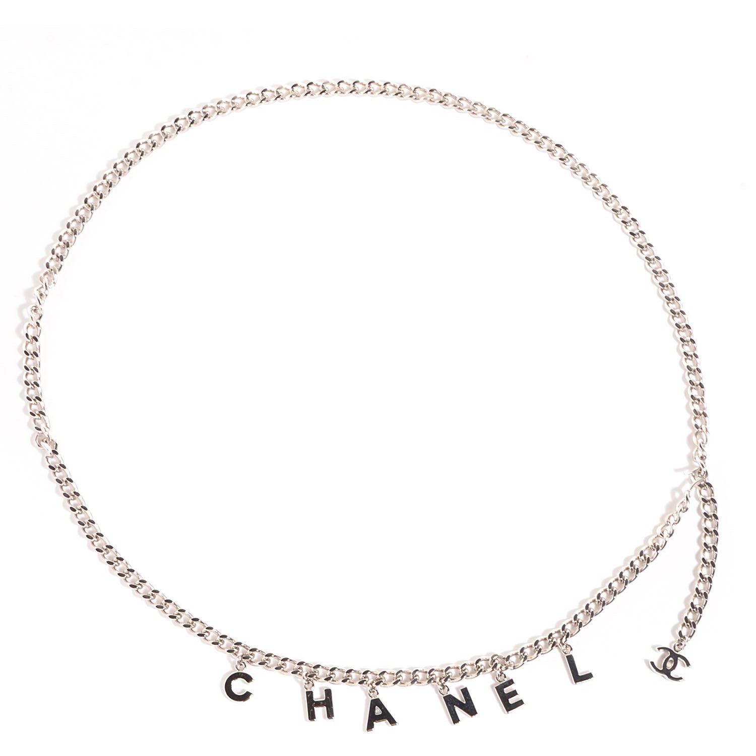 Chanel CC Chain Letters Belt Silver 1 of 6