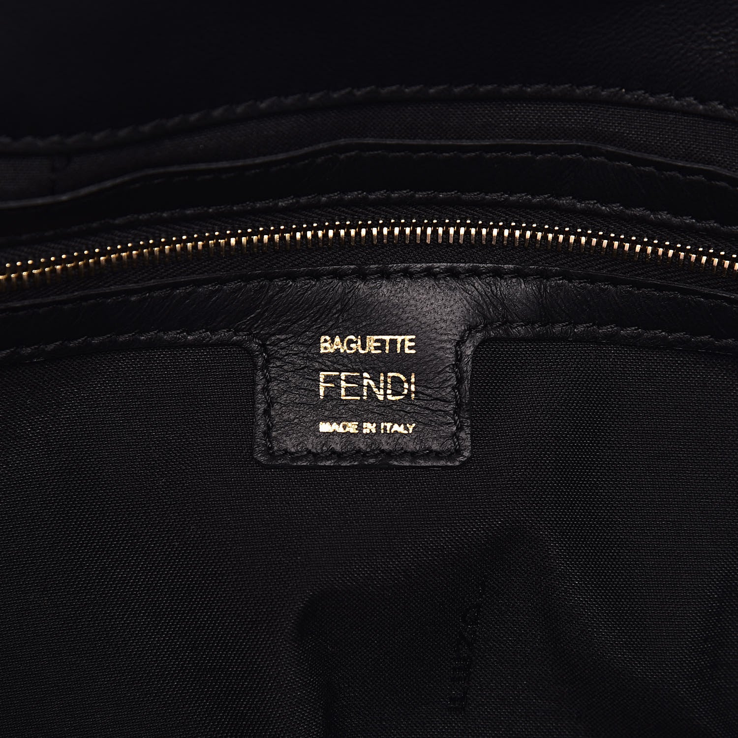 Fendi Nappa FF 1974 Embossed Baguette Black 6 of 9