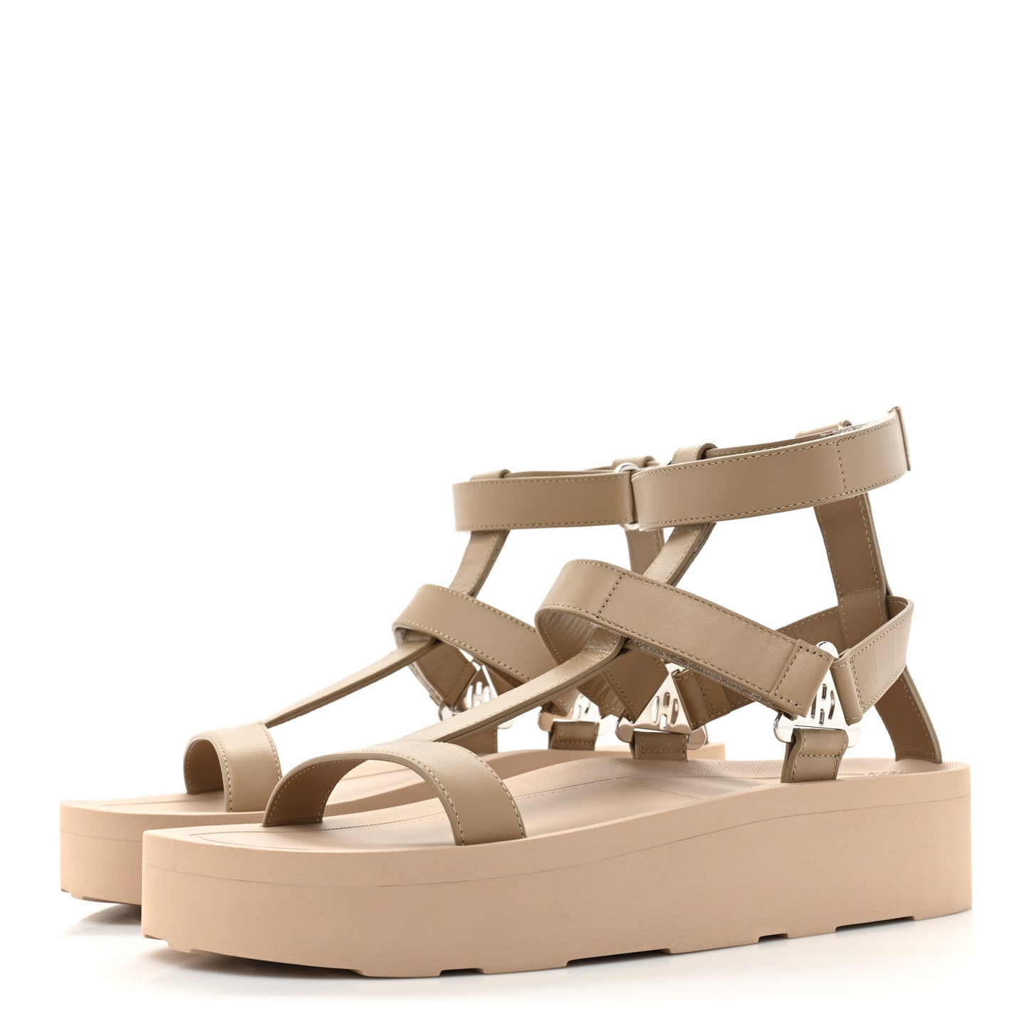 Calfskin Womens Enid Sandals 40 Argile