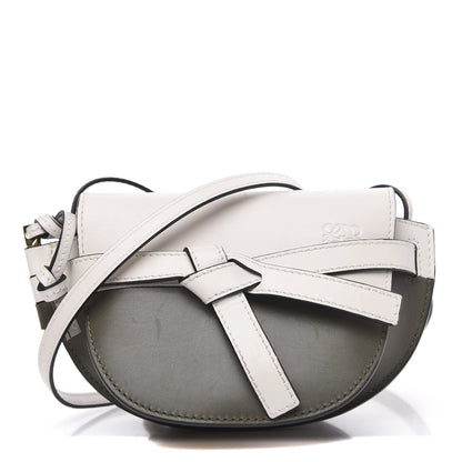 Loewe Calfskin Mini Gate Crossbody Bag Khaki Green Soft White 1 of 9