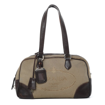 Prada Jacquard Logo Bauletto Corda Bruciato 1 of 18