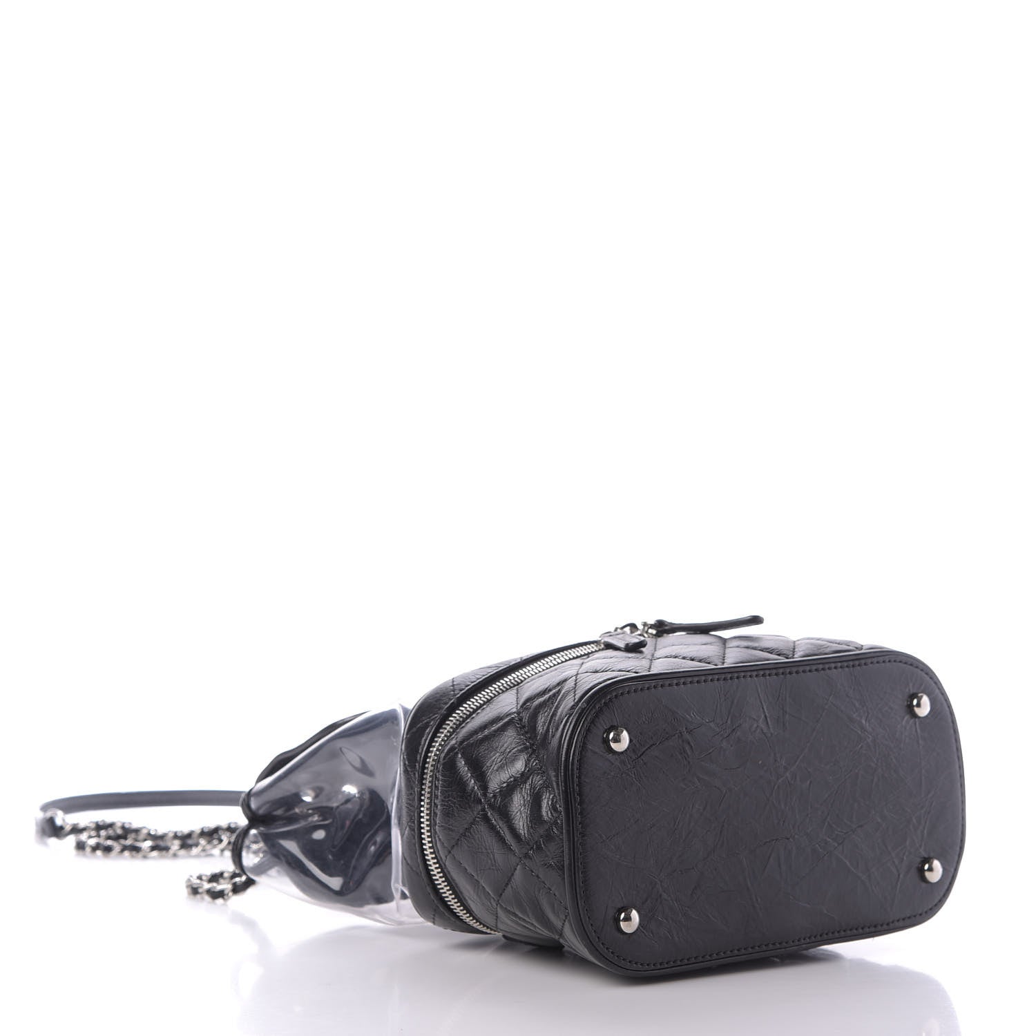 Chanel Crumpled Calfskin PVC Quilted Flap Black 3 of 7