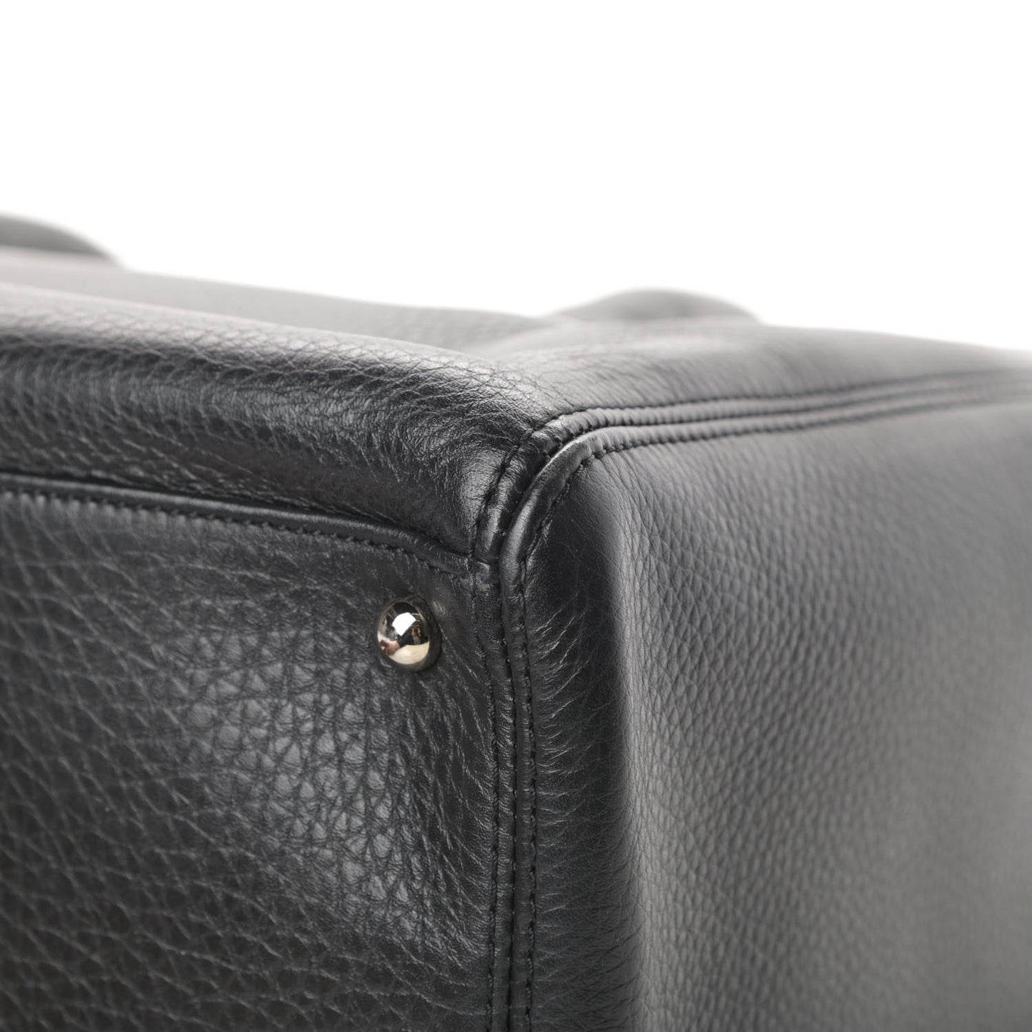 Calfskin Cerf Executive Shopper Tote Black