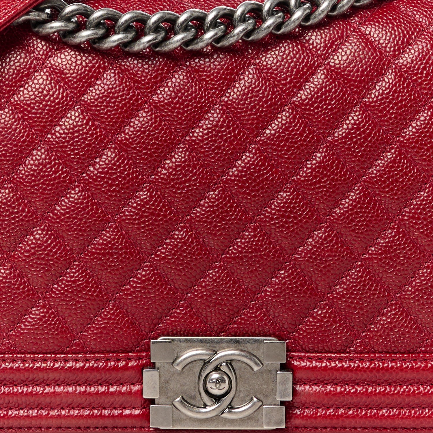 Chanel Caviar Quilted New Medium Boy Flap Dark Red 8 of 12