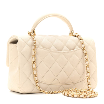 Chanel Caviar Quilted Mini Top Handle Rectangular Flap White 3 of 10