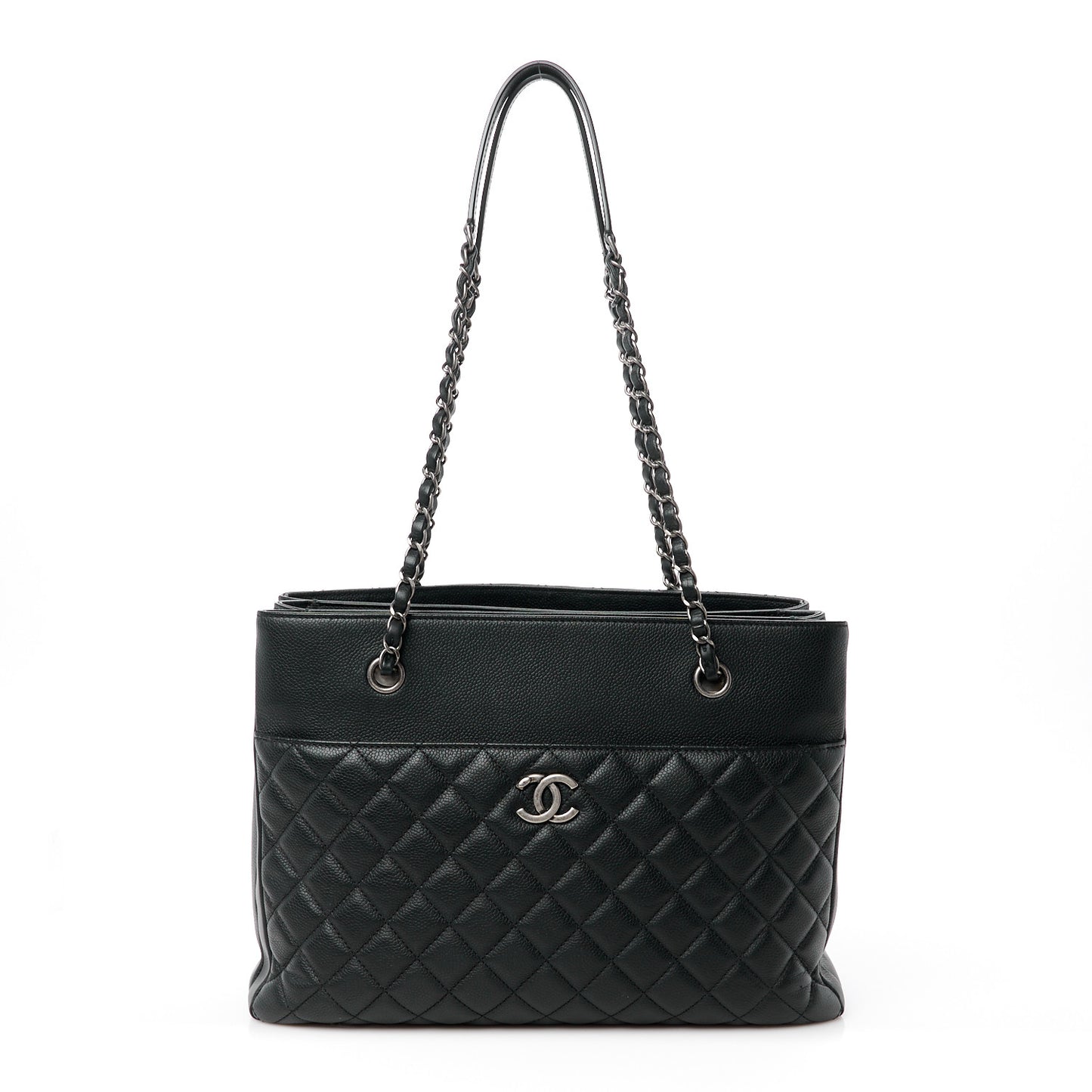Caviar Quilted Urban Companion Shopping Tote Black