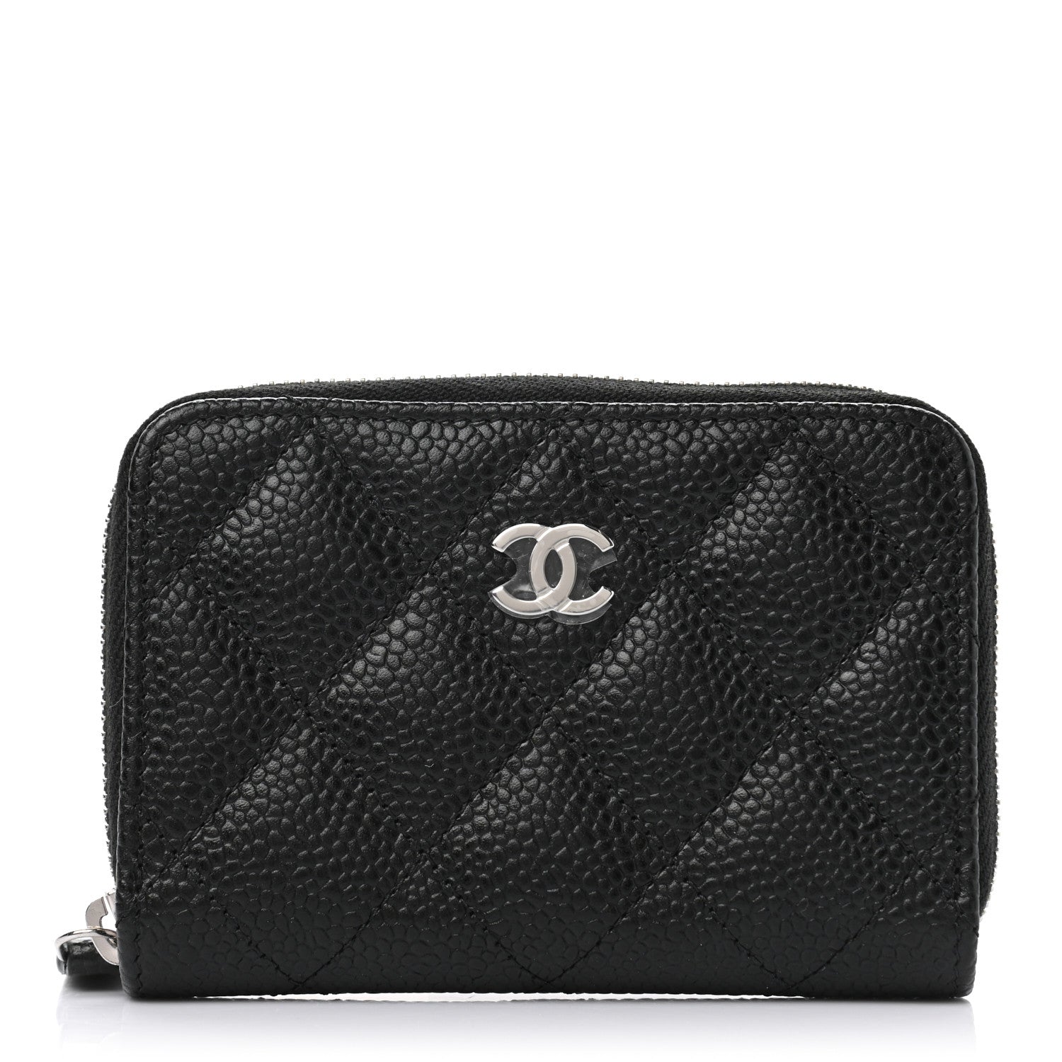 Chanel Caviar Quilted Zip Coin Purse Black 1 of 7