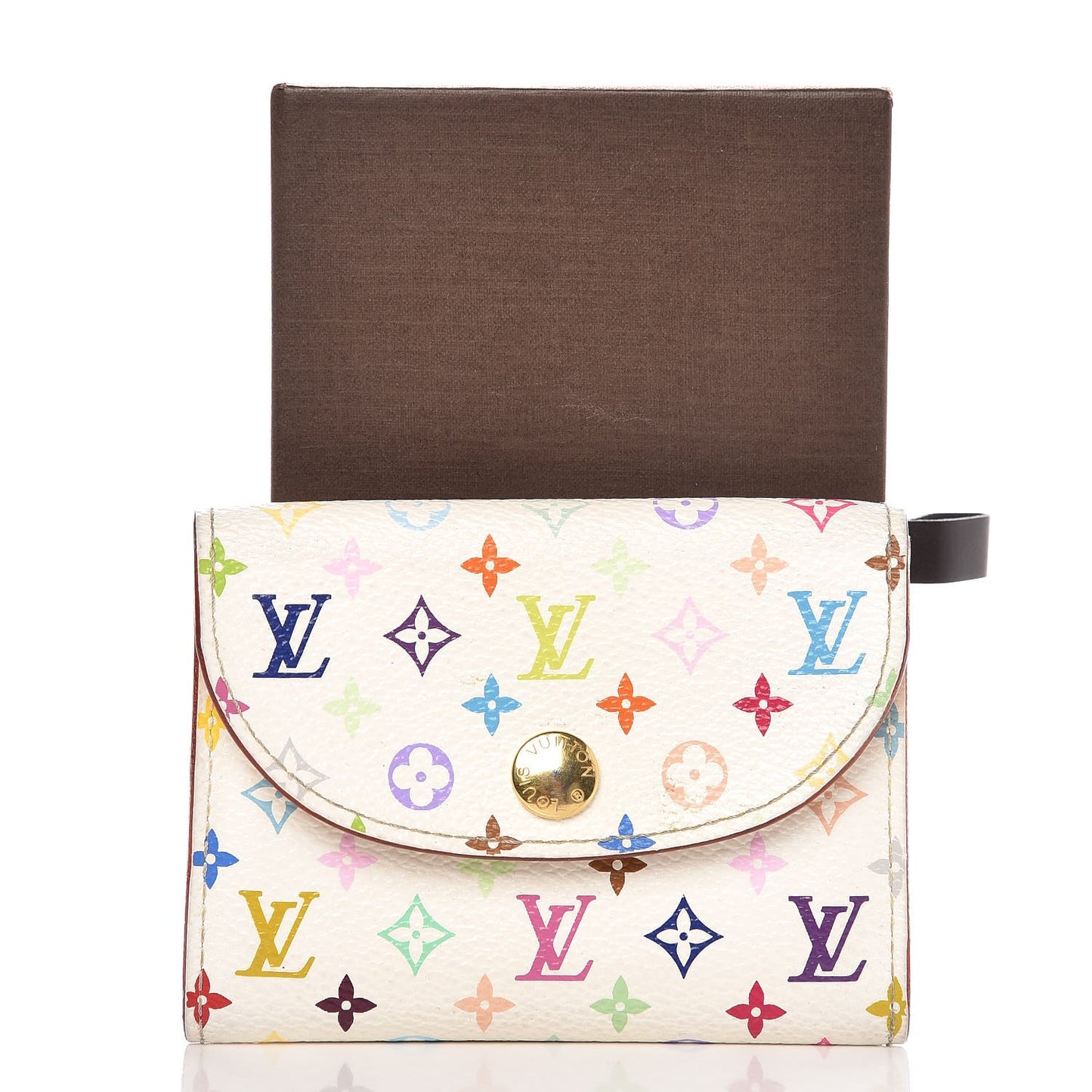 Monogram Multicolor Business Card Holder White