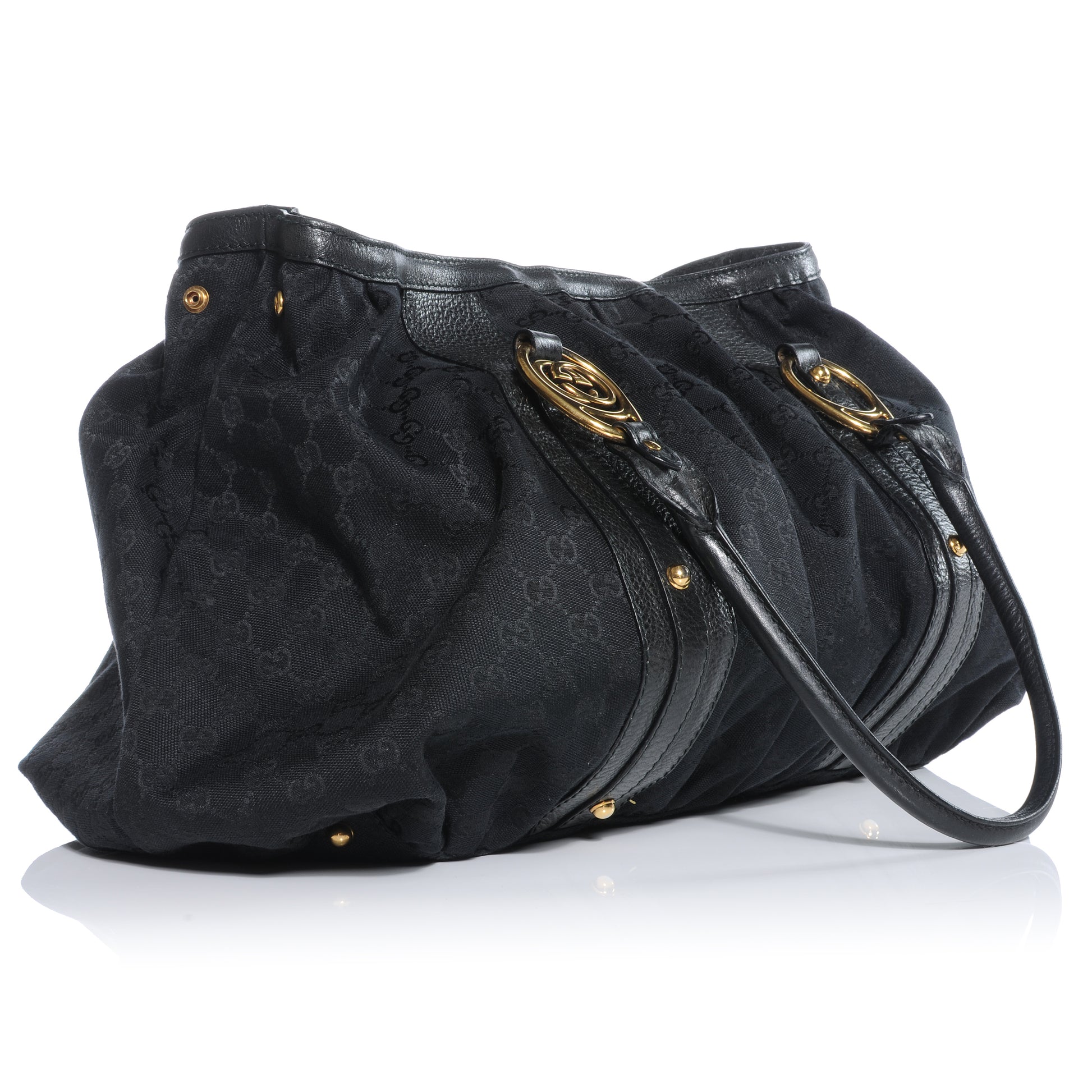 Gucci Monogram Medium Interlocking Tote Black 3 of 8
