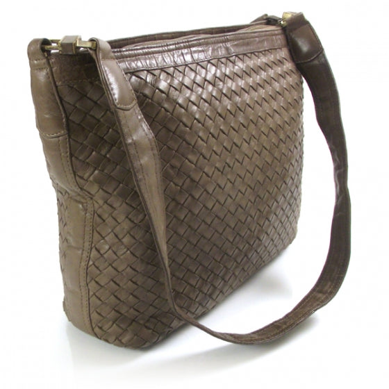 Vintage Woven Shoulder Bag Taupe