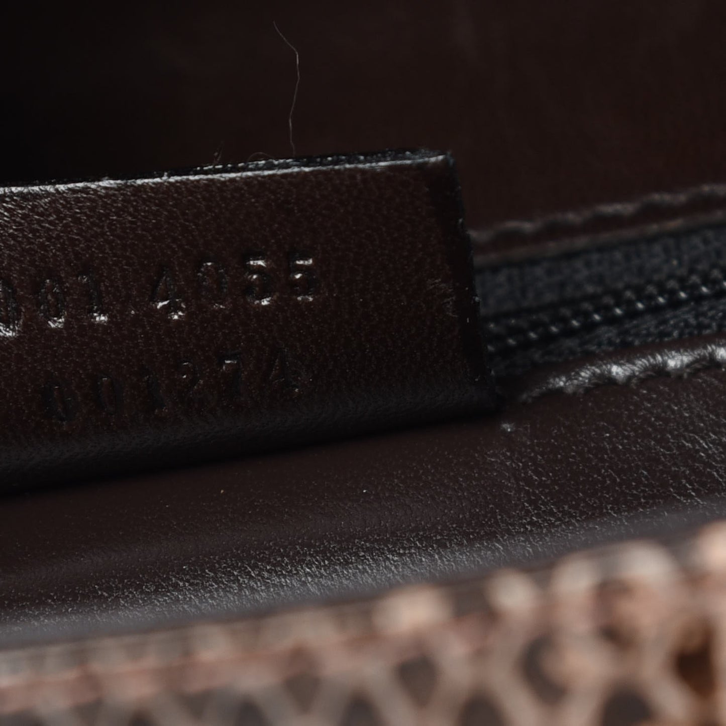 Python Bamboo Top Handle Bag Brown