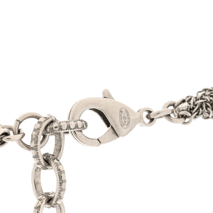 Chanel Crystal Pearl Multi Strand Chain CC Long Necklace  Silver 4 of 5