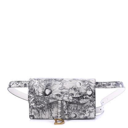 Christian Dior Calfskin Jardin Naturel Print Saddle Belt Bag Latte Multicolor 1 of 9