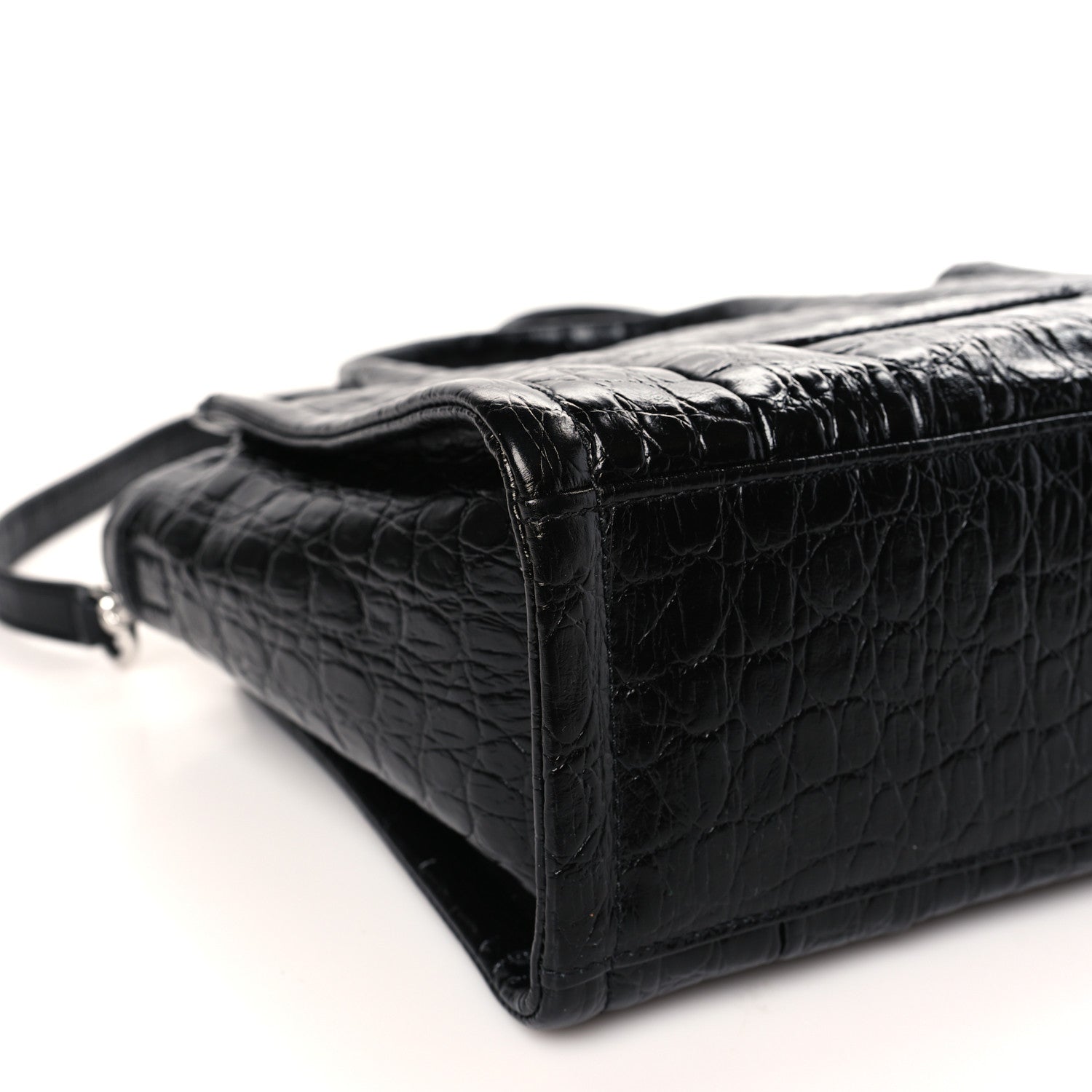 Marc Jacobs Croc Embossed Small The Tote Bag Black 8 of 9
