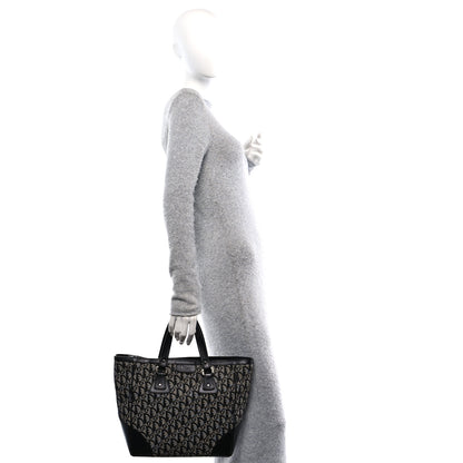 Christian Dior Denim Calfskin Monogram Tote Navy Blue 2 of 12