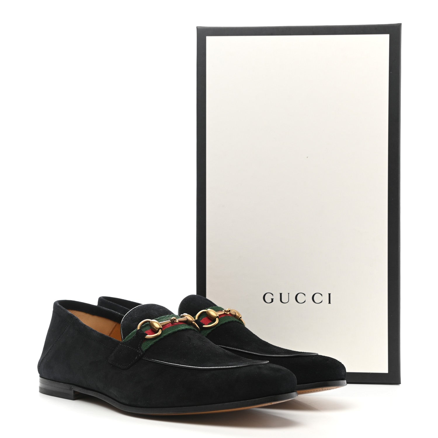 Gucci Suede Web Mens Horsebit Loafers 9 Black 11 of 11