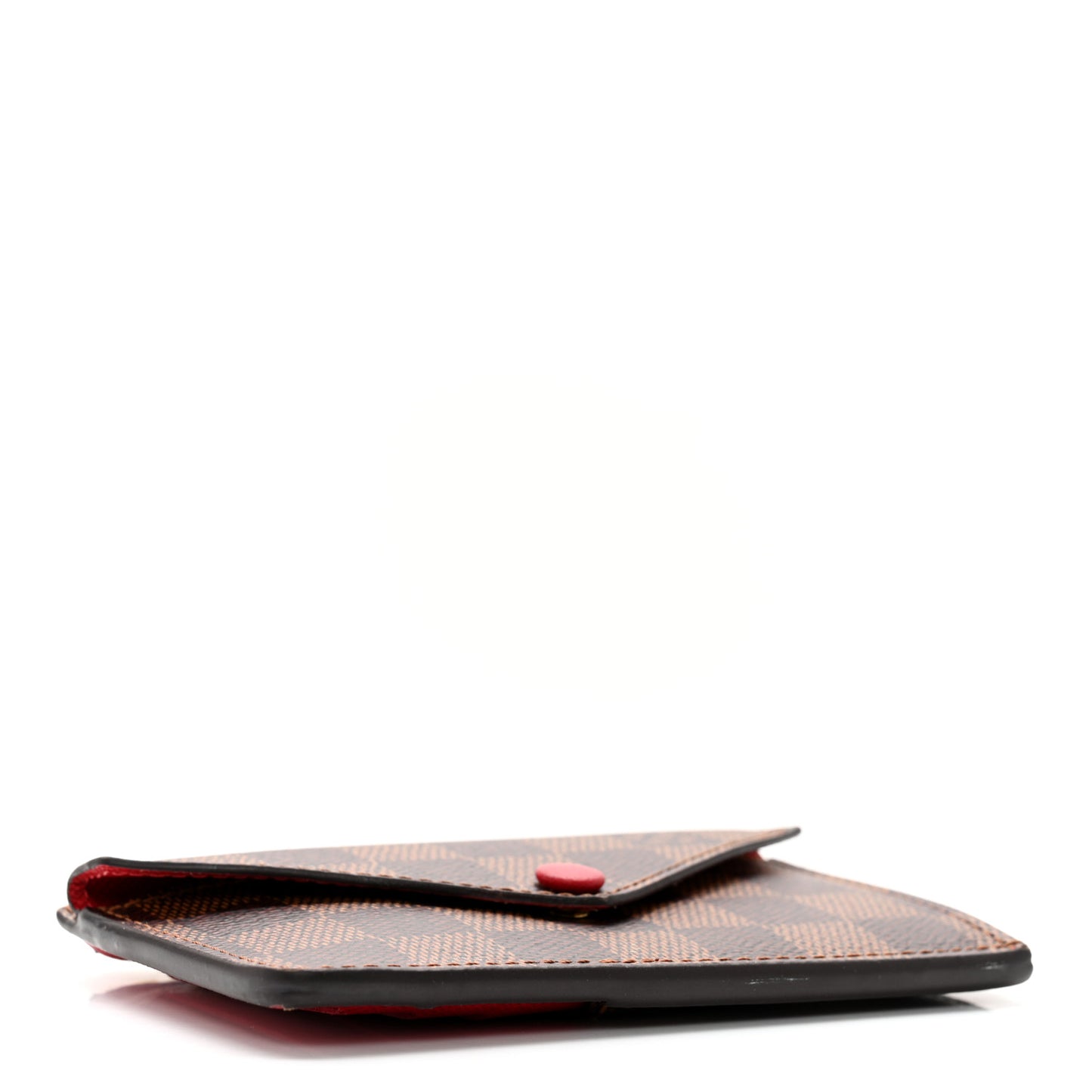 Damier Ebene Recto Verso Card Holder Red