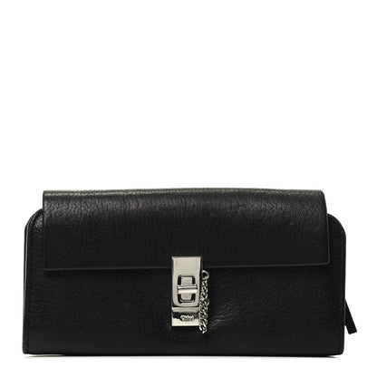 Chloe Grained Lambskin Drew Long Wallet with Flap Black 1 of 3
