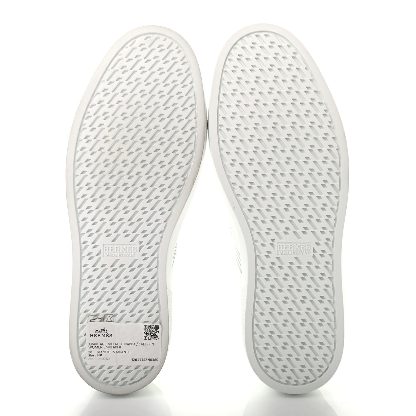 Calfskin Womens Advantage Sneakers 38 White Gris Argente