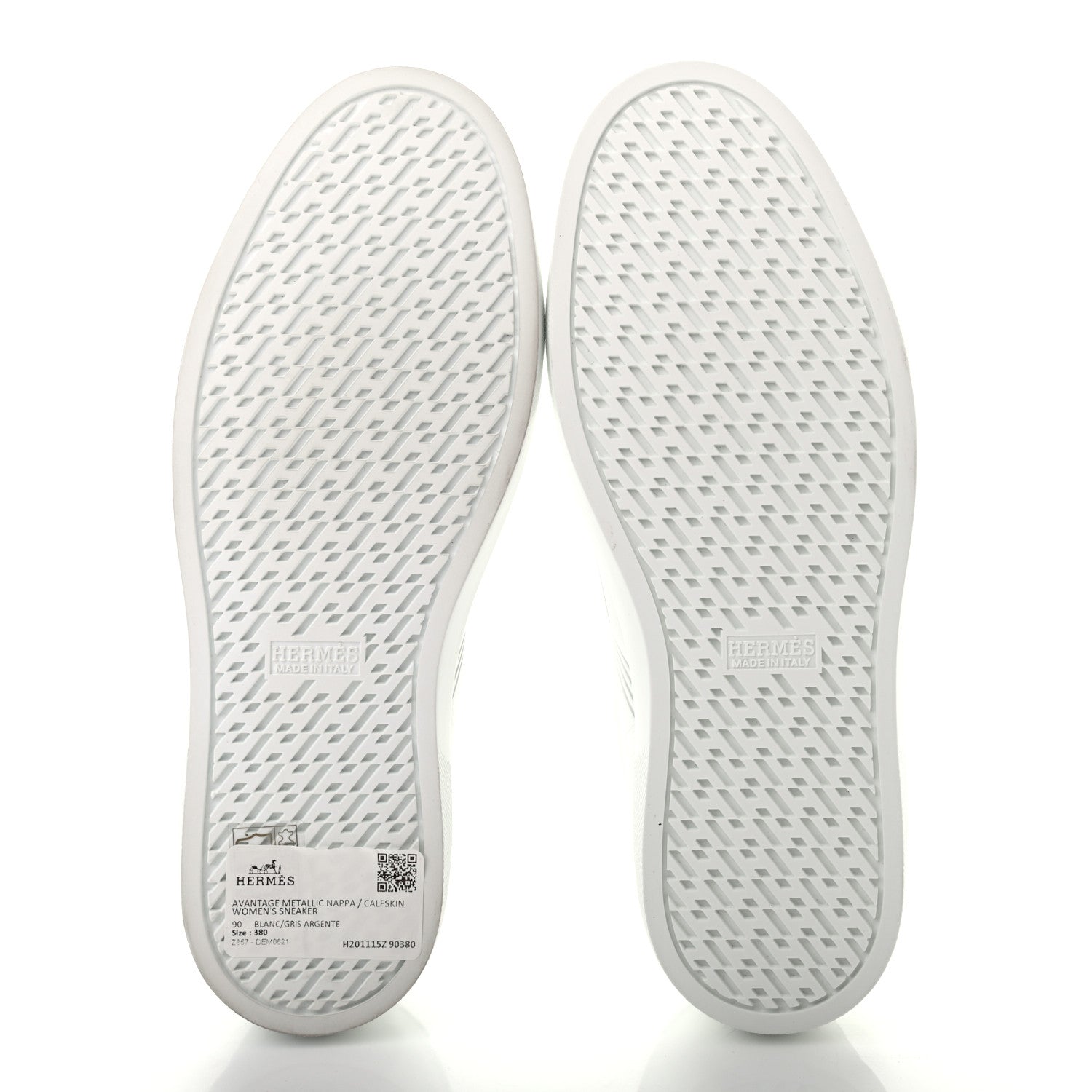 Hermes Calfskin Womens Advantage Sneakers 38 White Gris Argente 5 of 8
