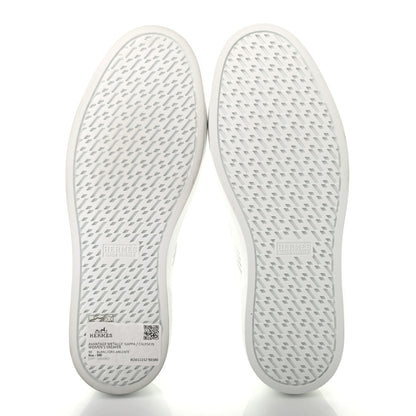 Hermes Calfskin Womens Advantage Sneakers 38 White Gris Argente 5 of 8
