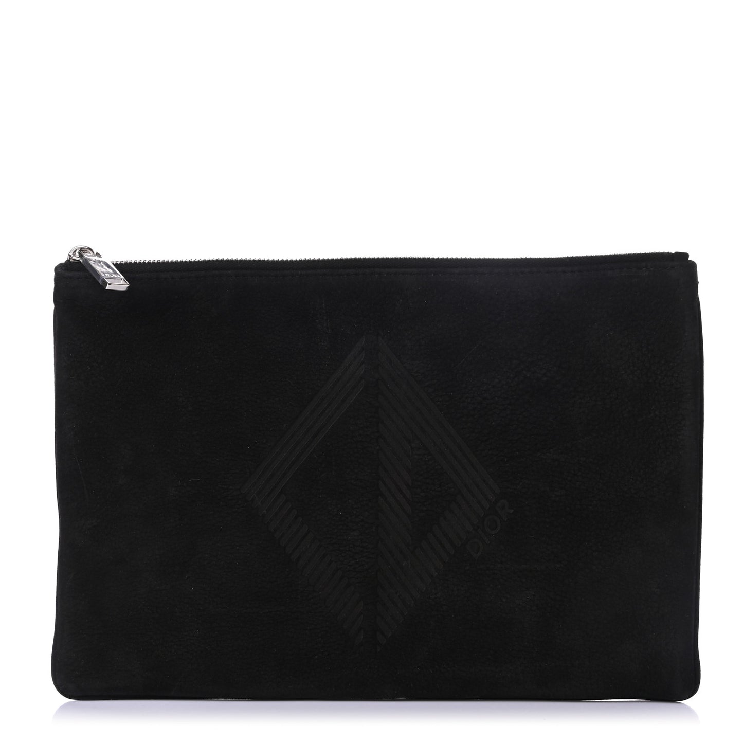 Suede Zip Pouch Black