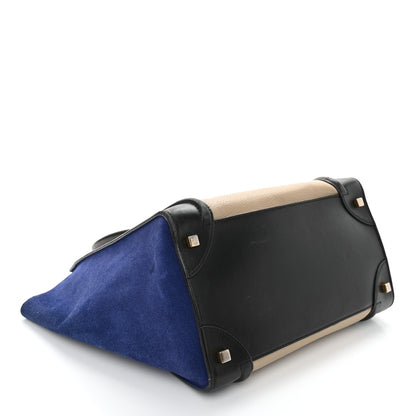 Celine Elephant Calfskin Suede Mini Tri-Color Luggage Sand 4 of 13