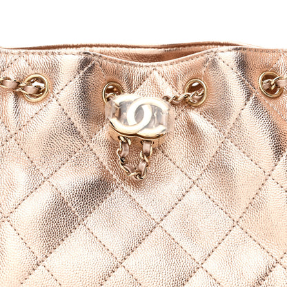 Chanel Metallic Caviar Quilted Mini Chanel 25 Handbag Copper 8 of 11