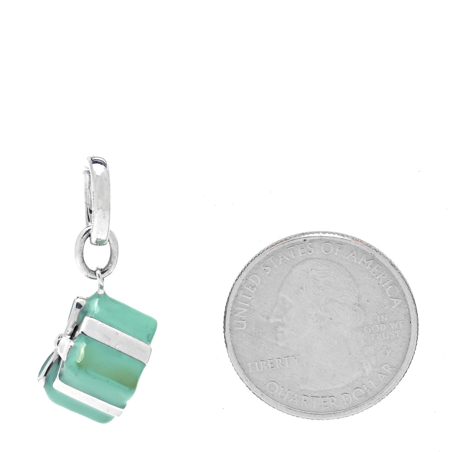 Tiffany Sterling Silver Enamel Gift Box Charm Blue 2 of 4