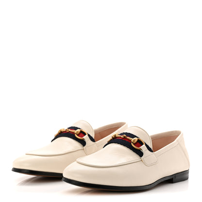 Gucci Malaga Kid Web Womens Horsebit Loafers 35 Mystic White 4 of 10