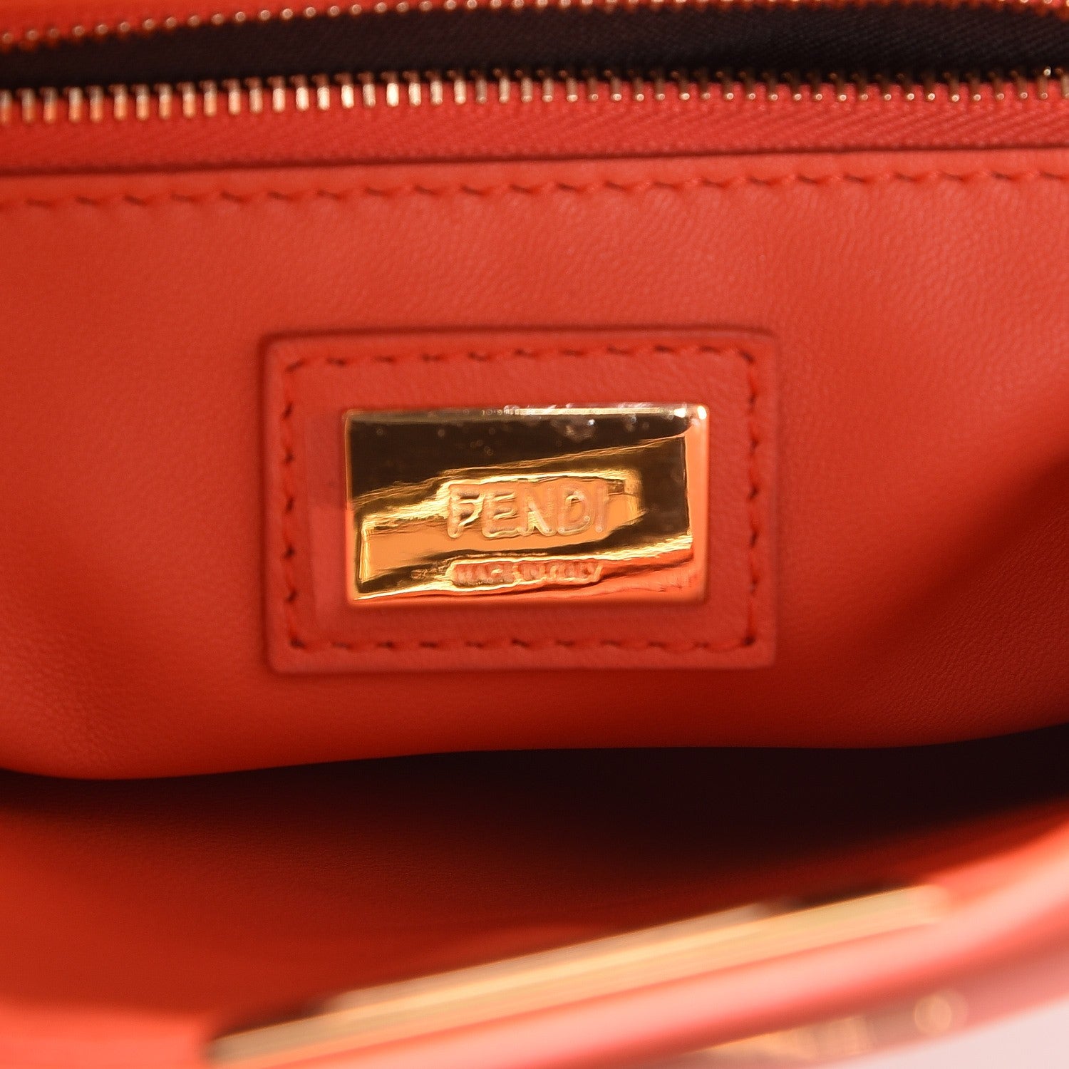 Fendi Nappa Mini Peekaboo Iconic Satchel Azalea 7 of 9