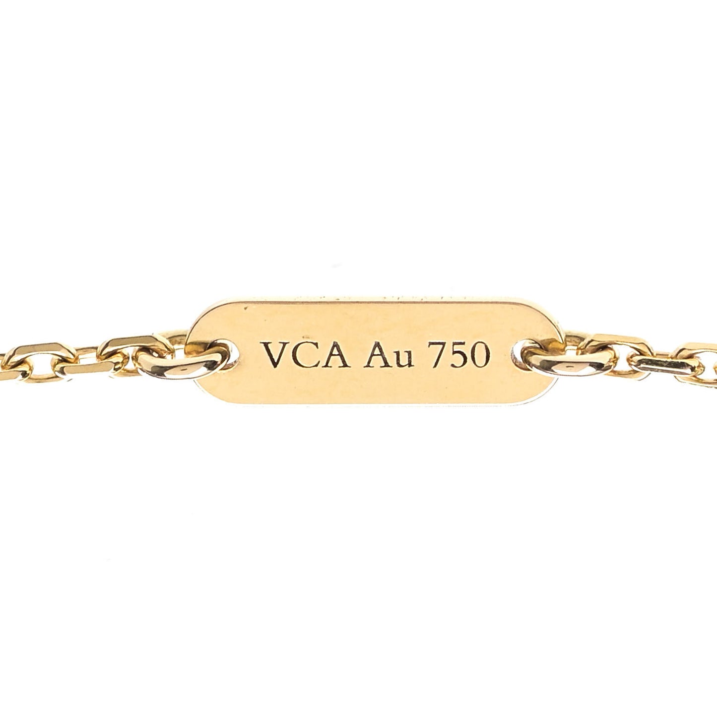 18K Yellow Gold Carnelian Vintage Alhambra Pendant Necklace