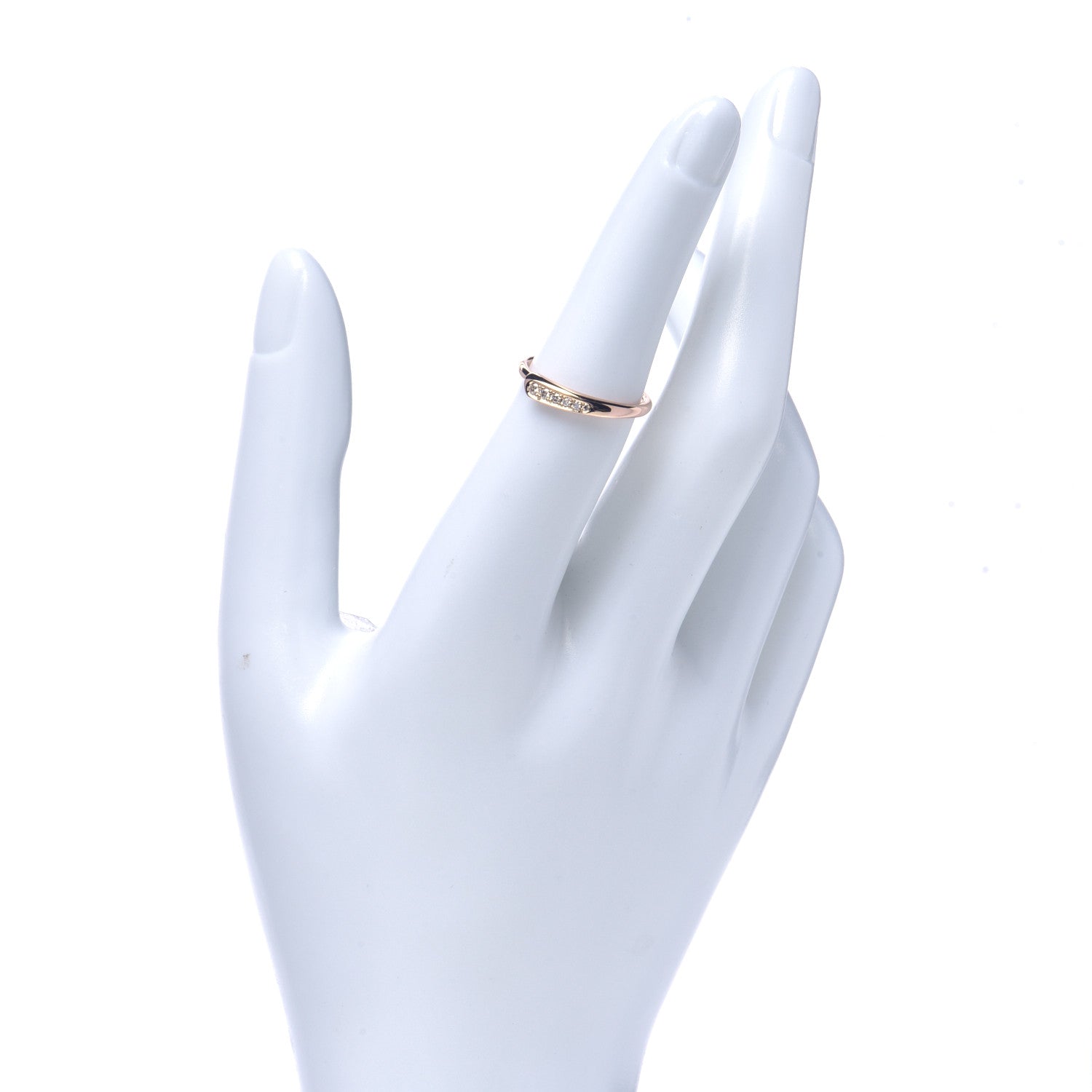 Hermes 18K Rose Gold Diamond Chaine d'Ancre Punk Ring 52 6 2 of 5