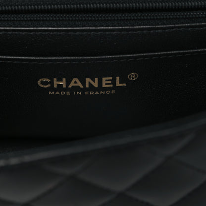 Chanel Lambskin Quilted Mini Top Handle Rectangular Flap Black 6 of 13