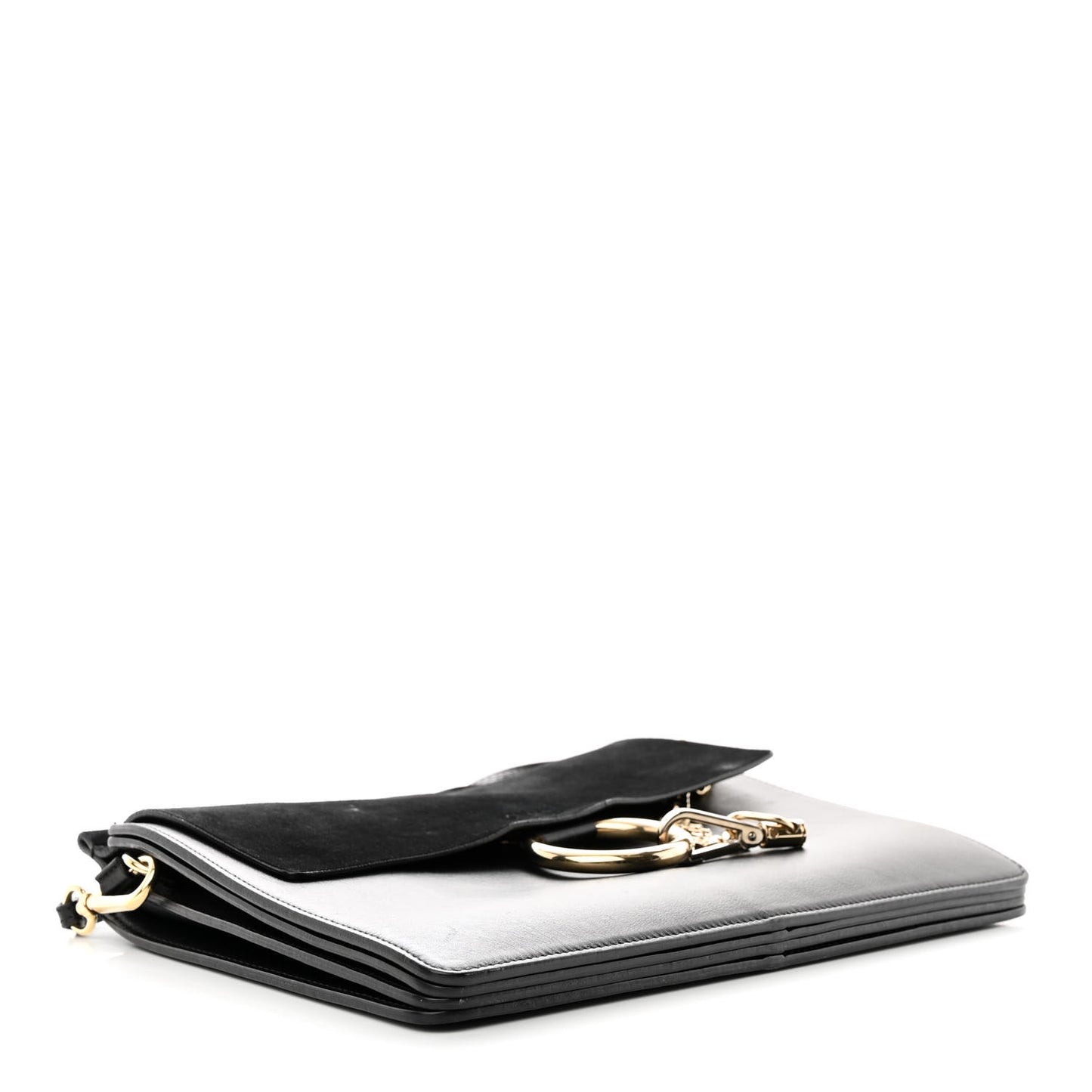 Suede Calfskin Medium Faye Shoulder Bag Black
