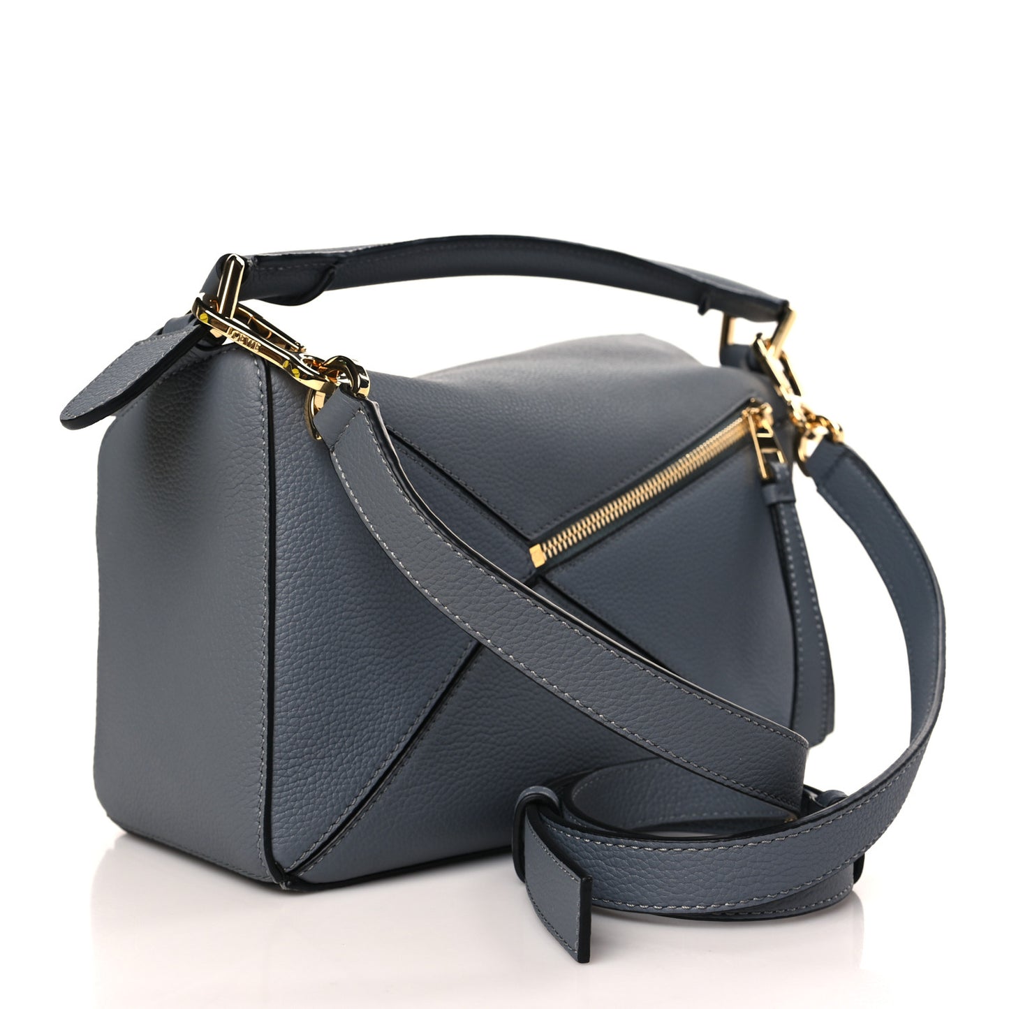 Calfskin Small Puzzle Bag Asphalt Grey