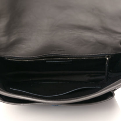 Saint Laurent Crinkled Calfskin Matelasse Monogram Medium Niki Chain Satchel Fog 5 of 10