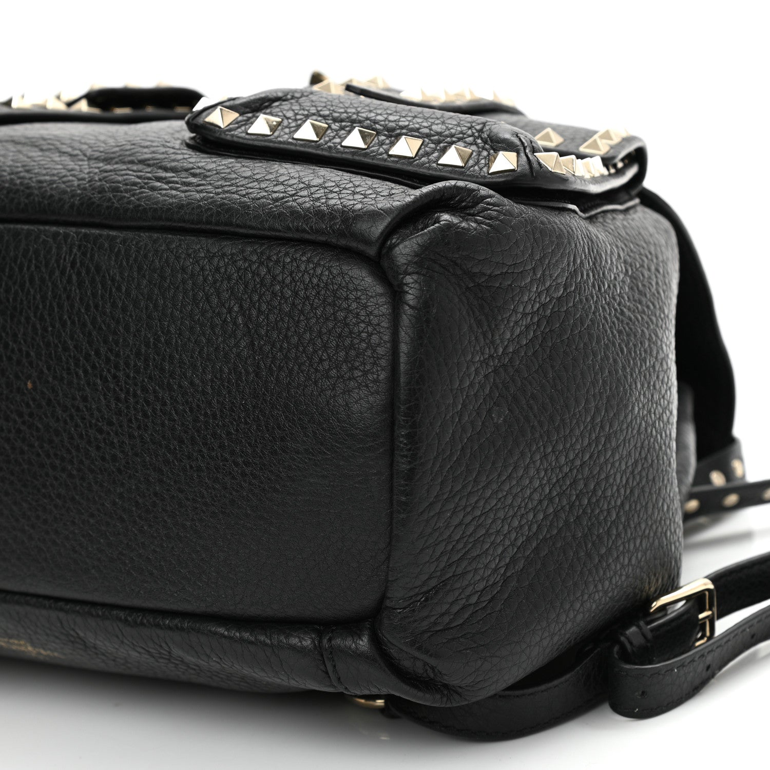 Valentino Garavani Pebbled Calfskin Rockstud Double Pocket Backpack Black 9 of 9