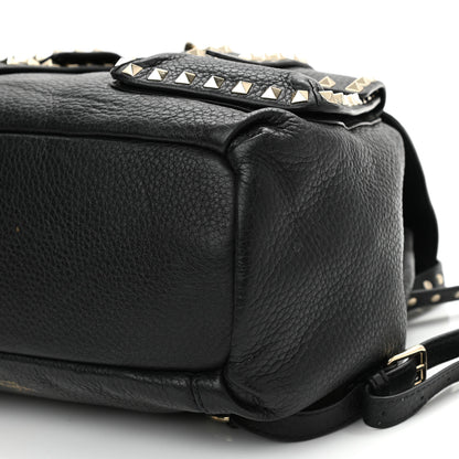 Valentino Garavani Pebbled Calfskin Rockstud Double Pocket Backpack Black 9 of 9