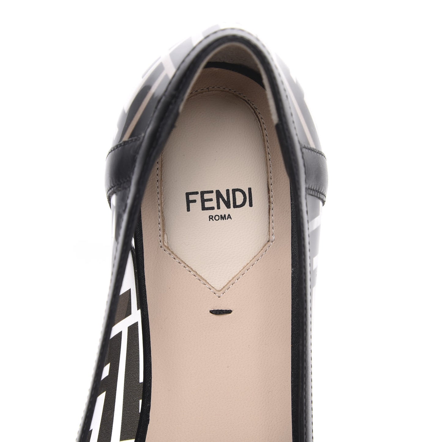 PVC Calfskin FF Colibri Ballerina Flats 38.5 Black