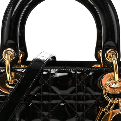 Christian Dior Patent Cannage Medium Lady Dior Black 7 of 9