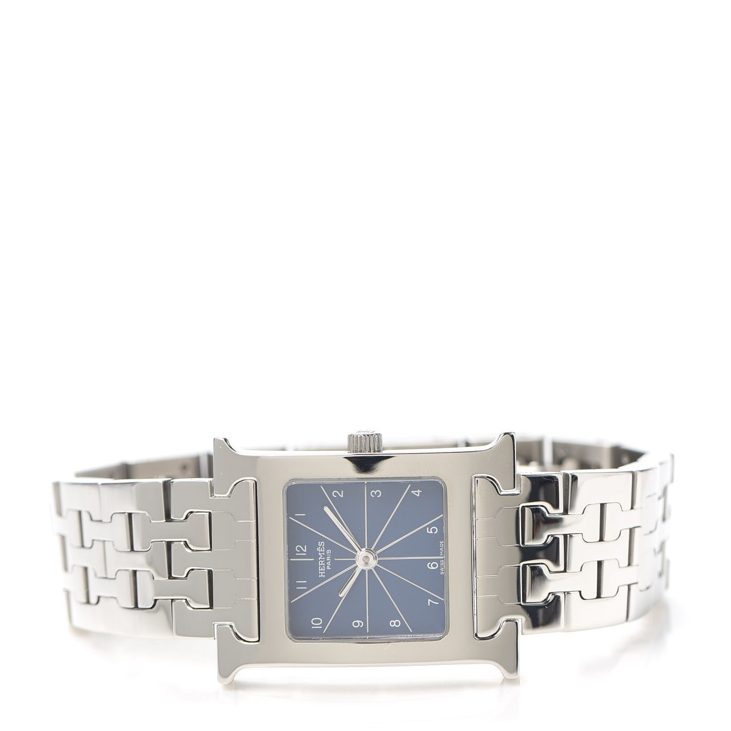 Hermes Stainless Steel 21mm Heure H Hour Quartz Watch Blue 2 of 5