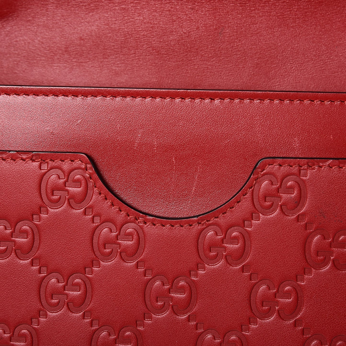 Guccissima Signature Bowy Chain Wallet Hibiscus Red