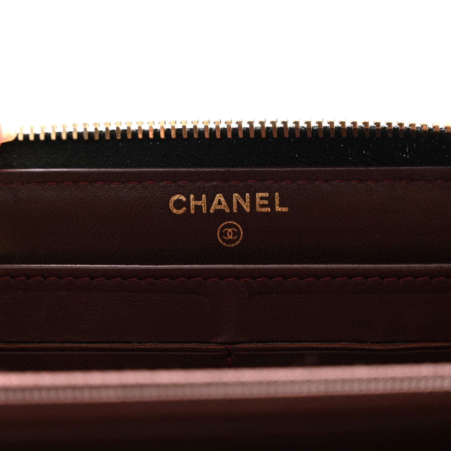 Lambskin Quilted Large Gusset Zip Around Wallet Black