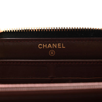 Chanel Lambskin Quilted Large Gusset Zip Around Wallet Black 7 of 9