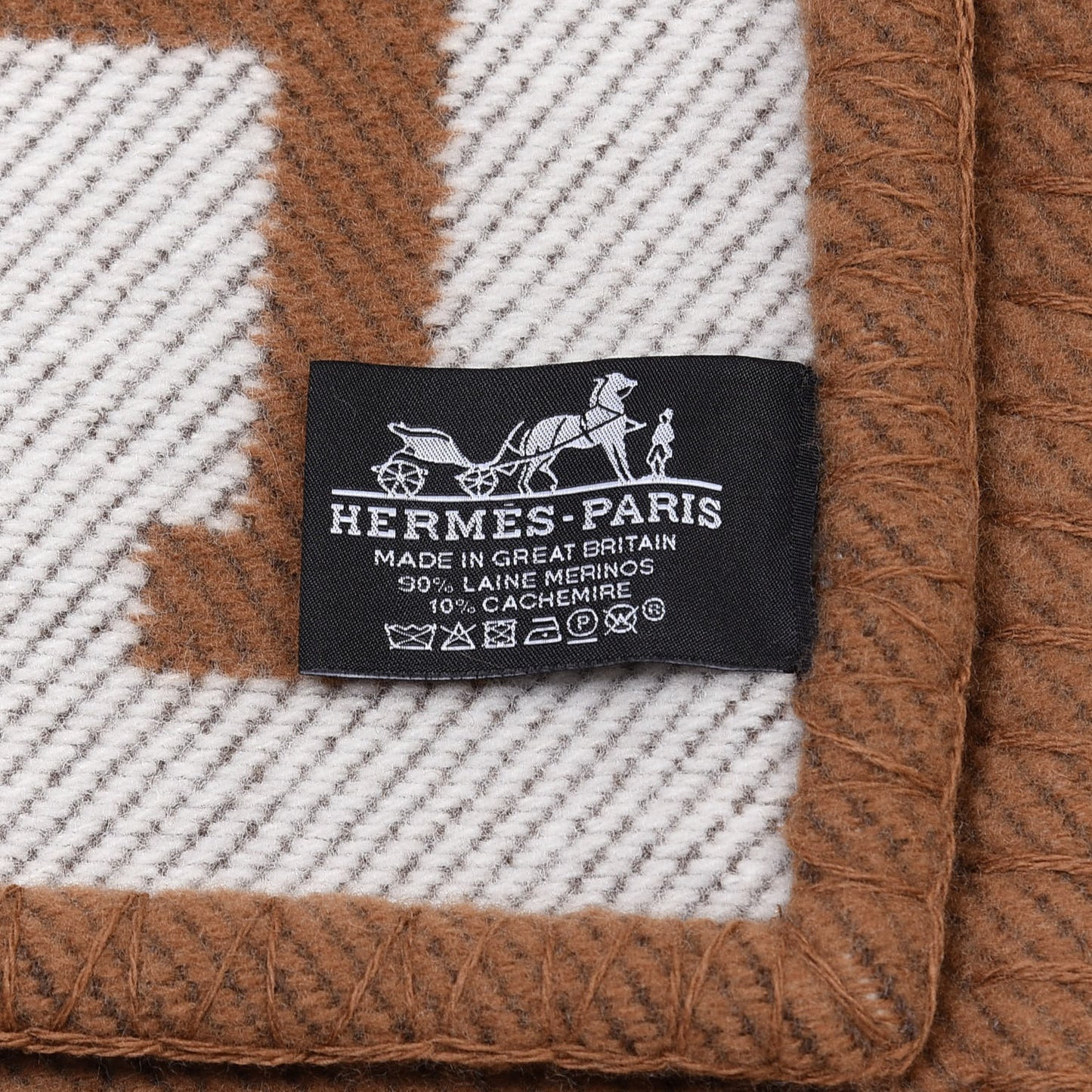 Wool Cashmere Avalon Blanket Ecru Camel