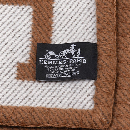 Hermes Wool Cashmere Avalon Blanket Ecru Camel 3 of 3