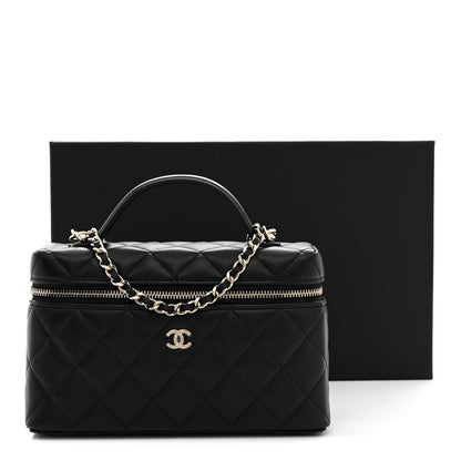 Chanel Lambskin Quilted Top Handle Slim Vanity With Chain Black 11 of 11