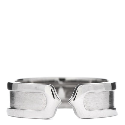 Cartier 18K White Gold 6.5mm C De Ring 56 7.5 1 of 5